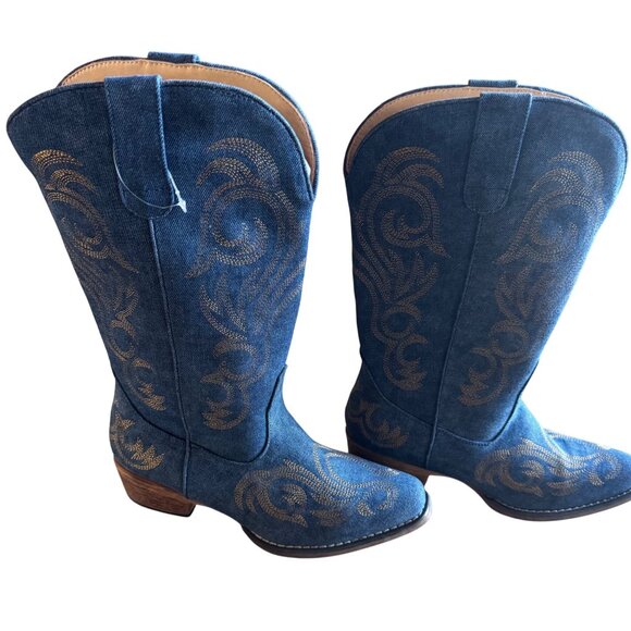 Roper Denim Embroidered Western Boots – Women’s 9 (40 EU) - Picture 4 of 14